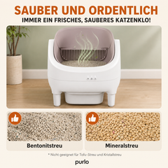 Immer ein frisches, sauberes Katzenklo: geeignet für Bentonit- und Mineralstreu