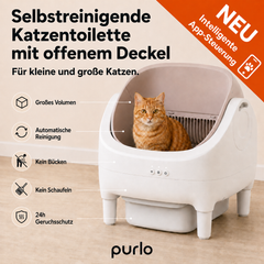 PURLO ONE — Selbstreinigende Katzentoilette, oben offen