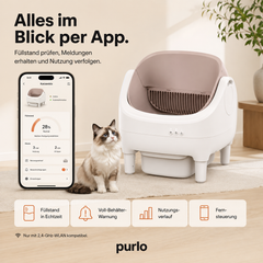 Alles im Blick per App: Füllstand in Echtzeit, Voll-Behälter-Warnung, Nutzungsverlauf und Fernsteuerung, kompatibel mit 2,4-GHz-WLAN