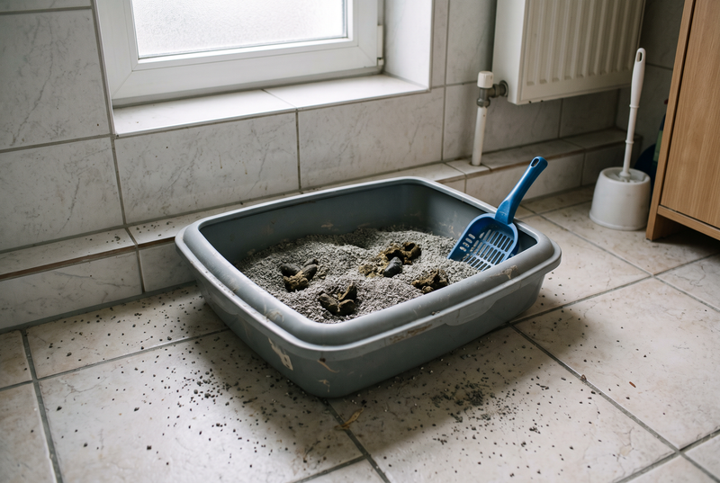 Abfall liegt offen im Raum